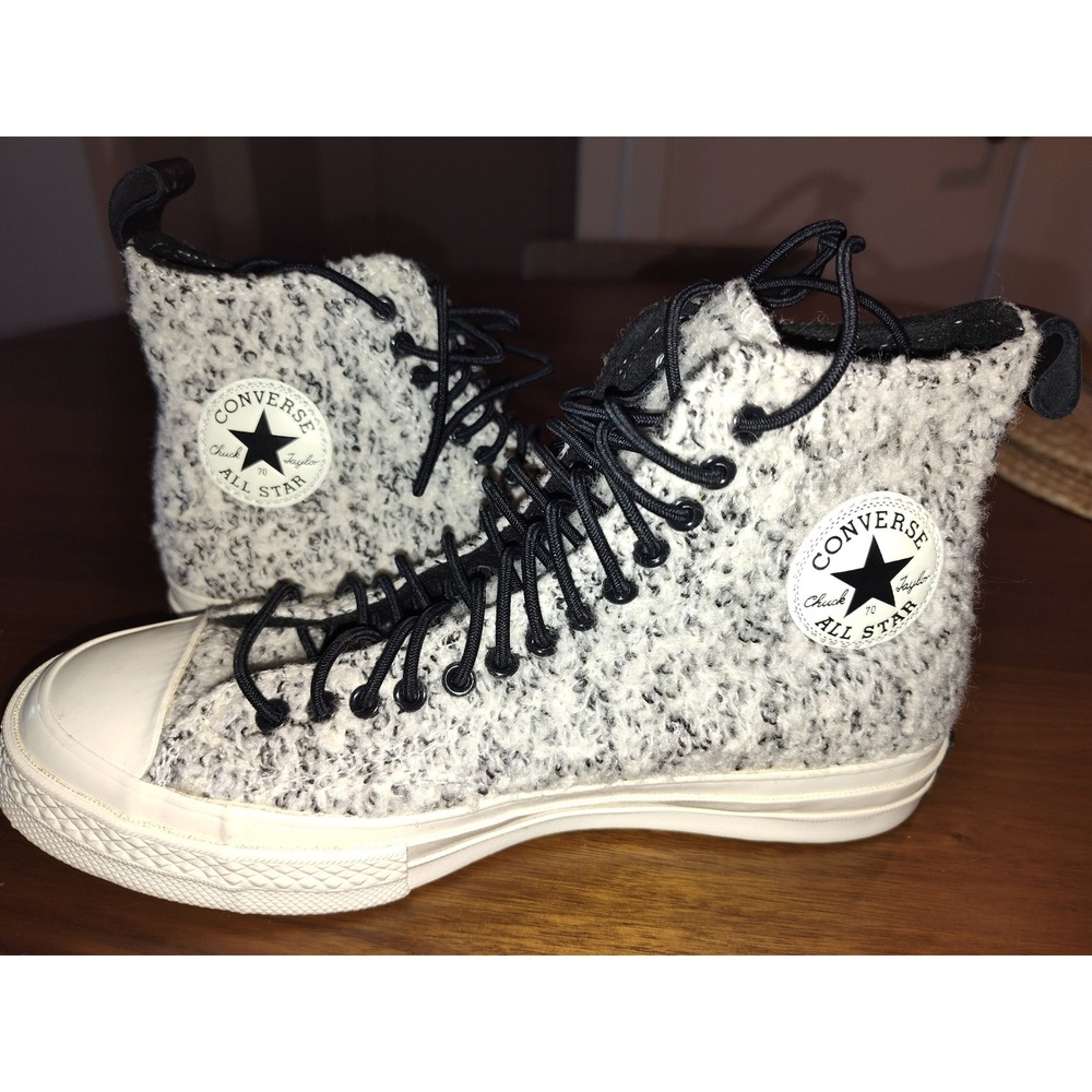 Converse Chuck 70 High Top Bouclé Salt and Pepper Sneakers Womens 8